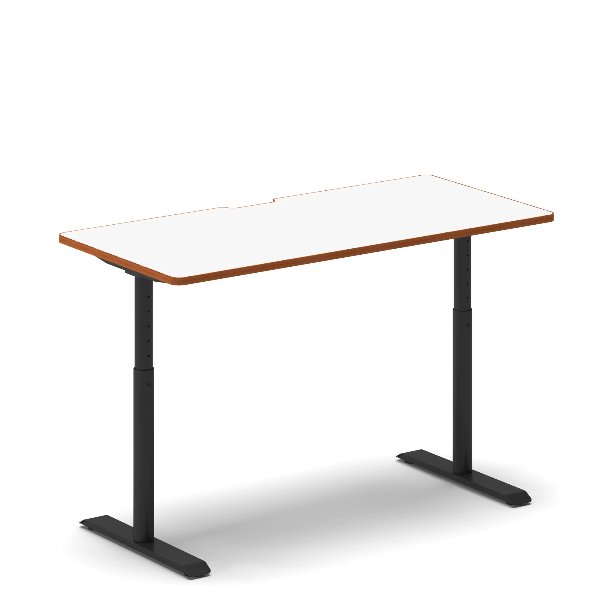 Navodesk® Manual Desk White Oak Top Black Frame 1