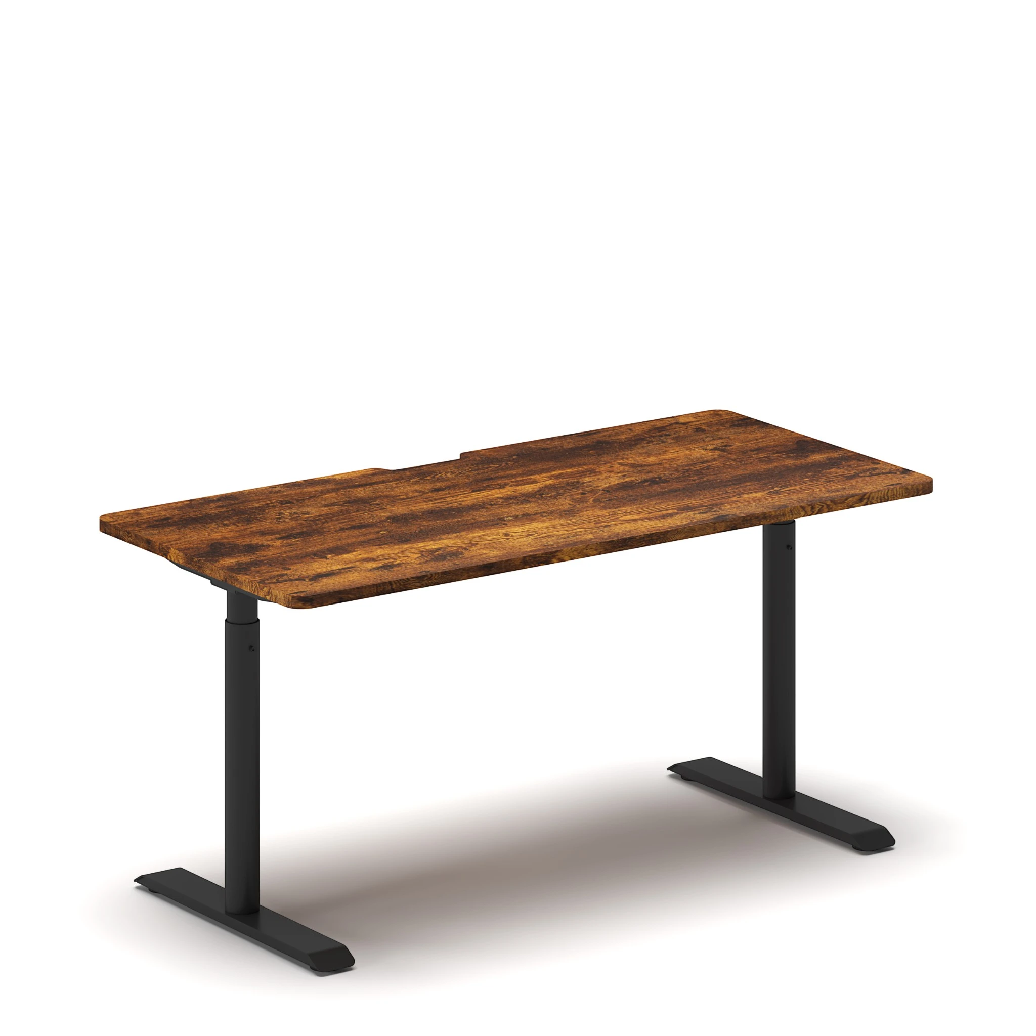 Navodesk® Manual Wild Walnut Top Black Frame 1