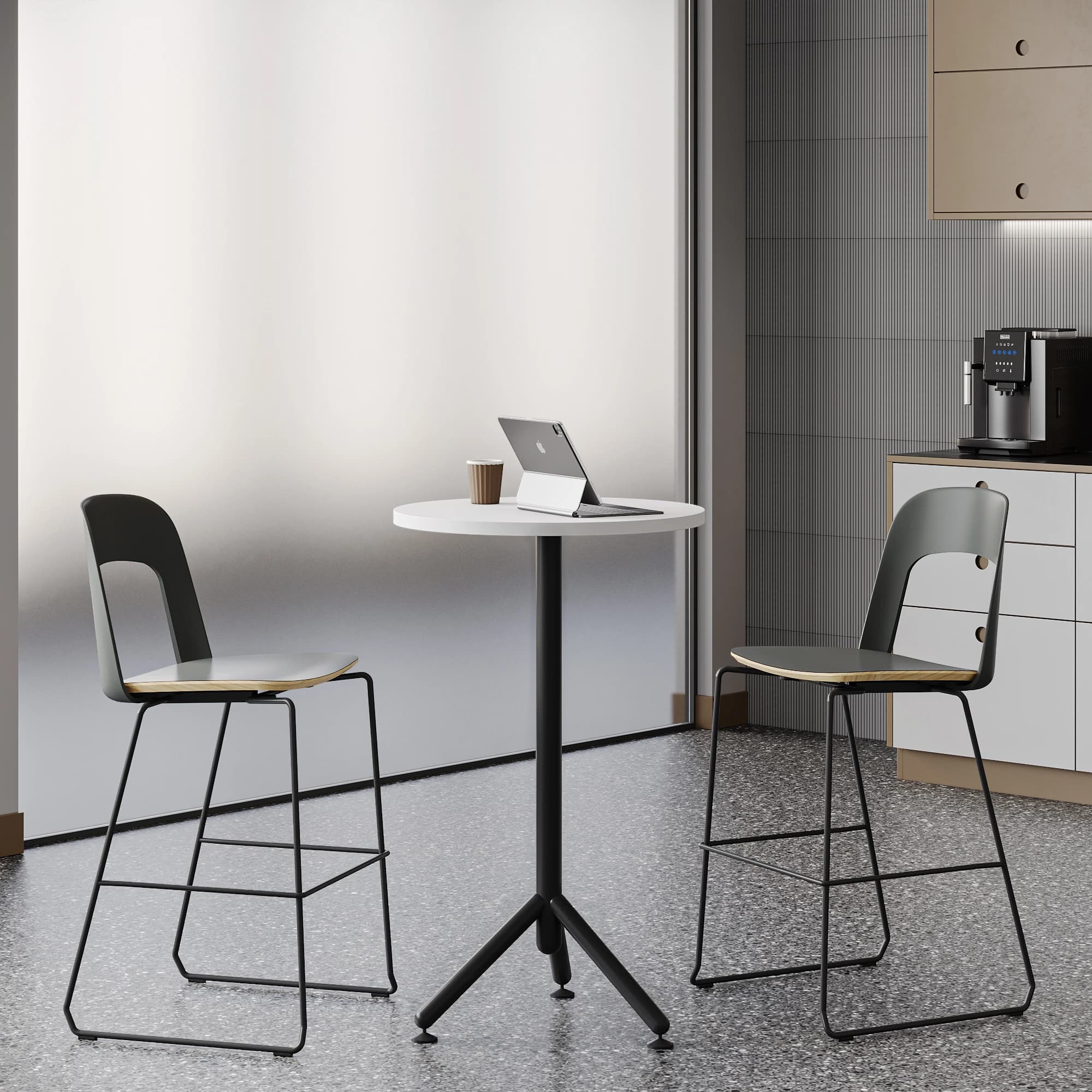 Loop High Round Table Black Frame1