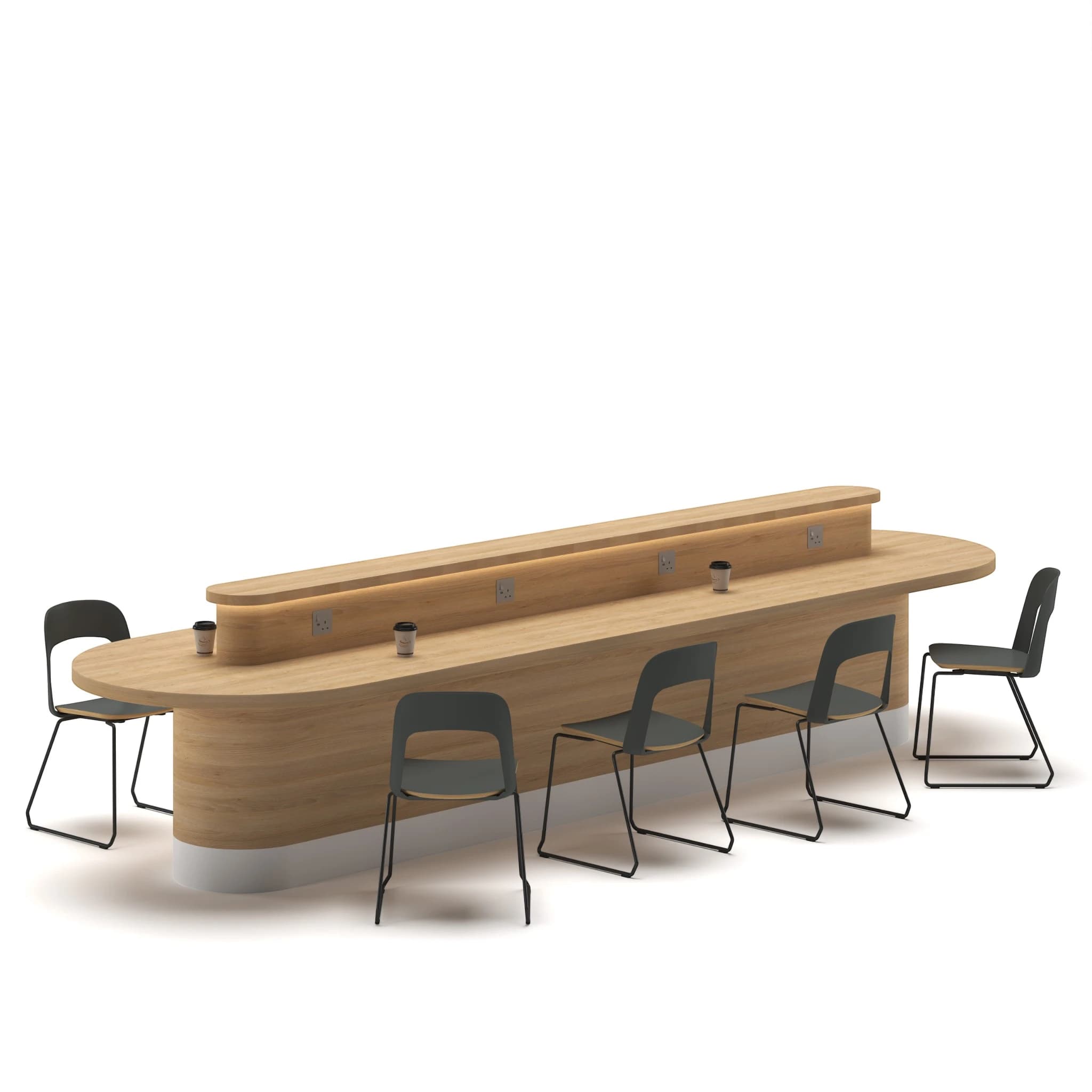 Co Working Large Table Oak White 1
