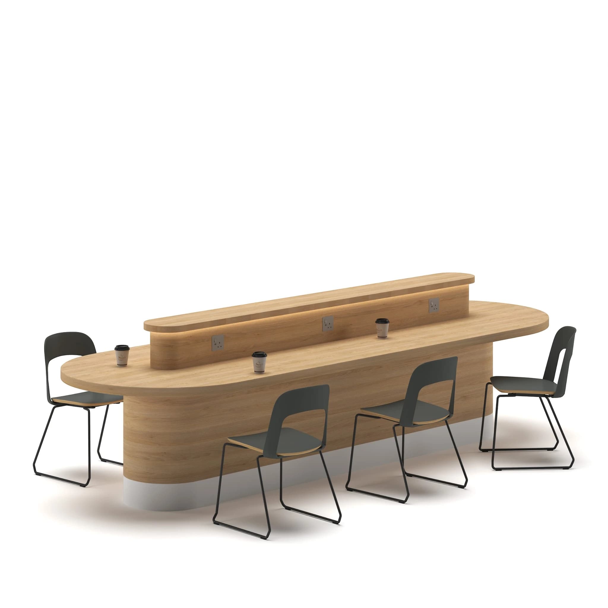Co Working Medium Table Oak White 1