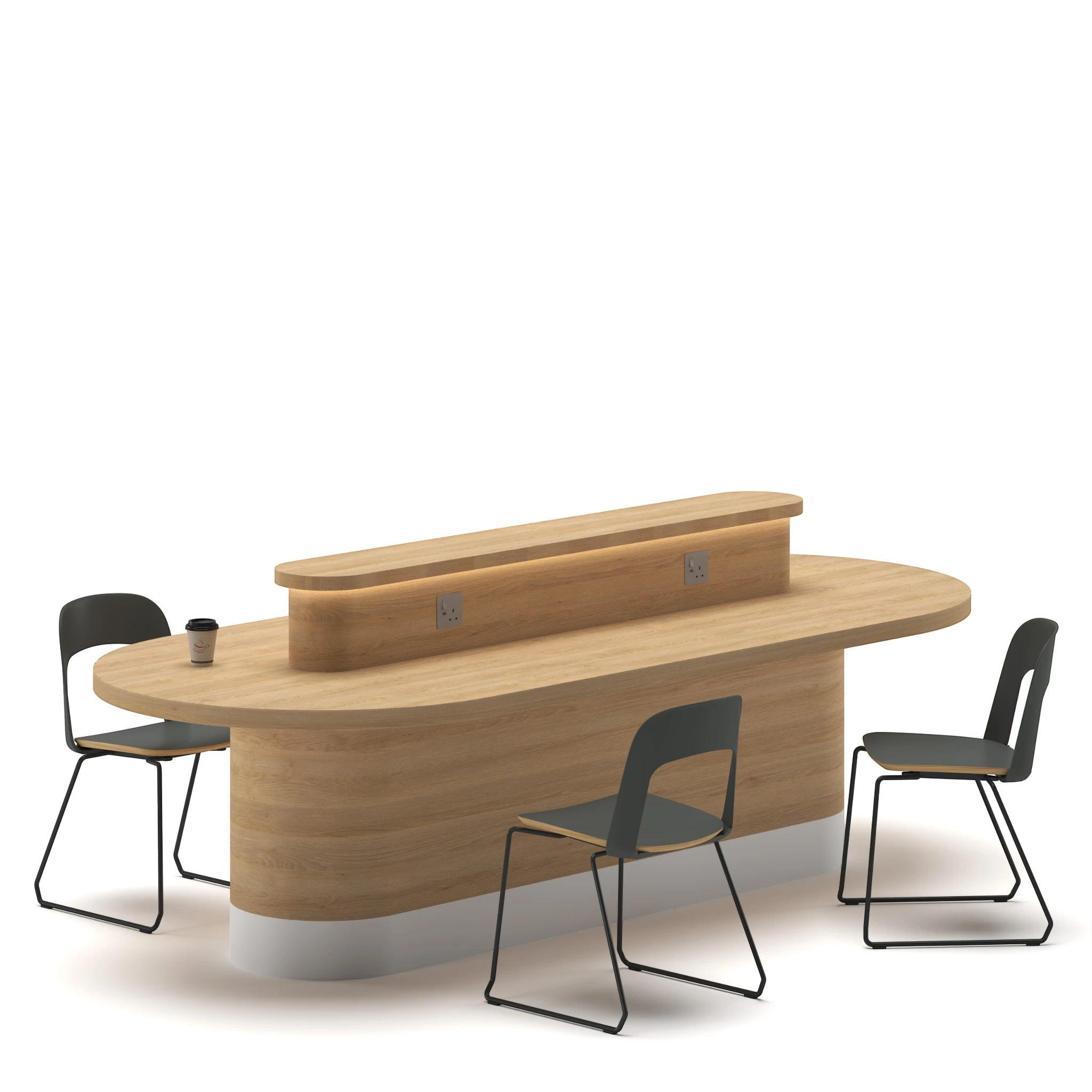 Co Working Small Table Oak White 1