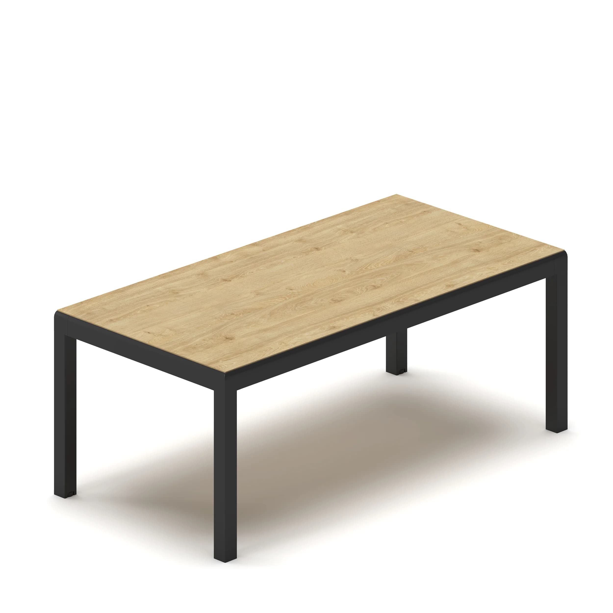 Large Coffee Table 120 Black Frame Oak Top2