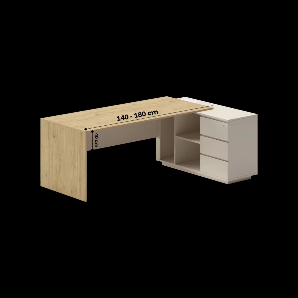 Navo® Slate Executive Desk Grand DIM