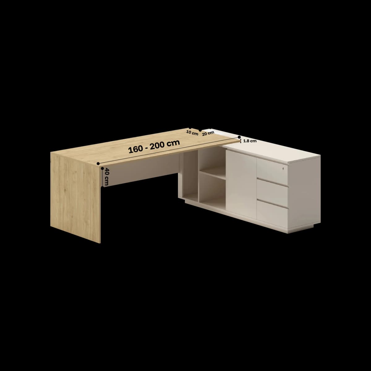 Navo® Slate Executive Desk Prestige DIM