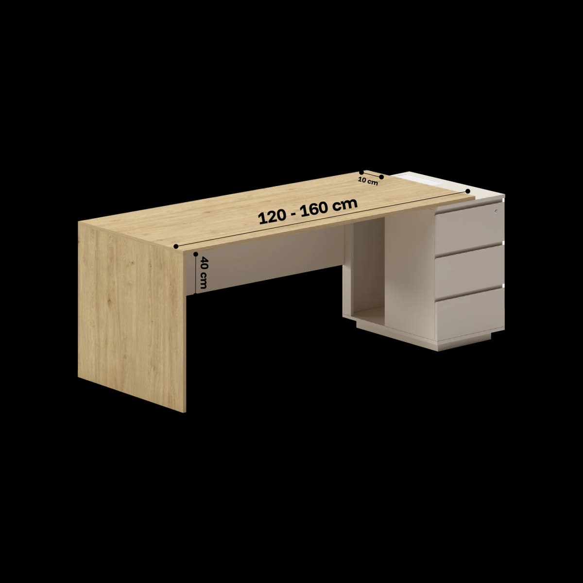 Navo® Slate Executive Desk Standard DIM