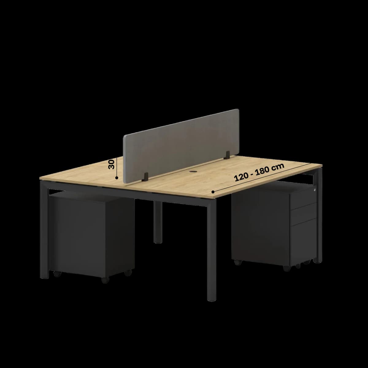 Navo® 2 Person Face to Face Cluster Workstation 8211 Series U Dimension