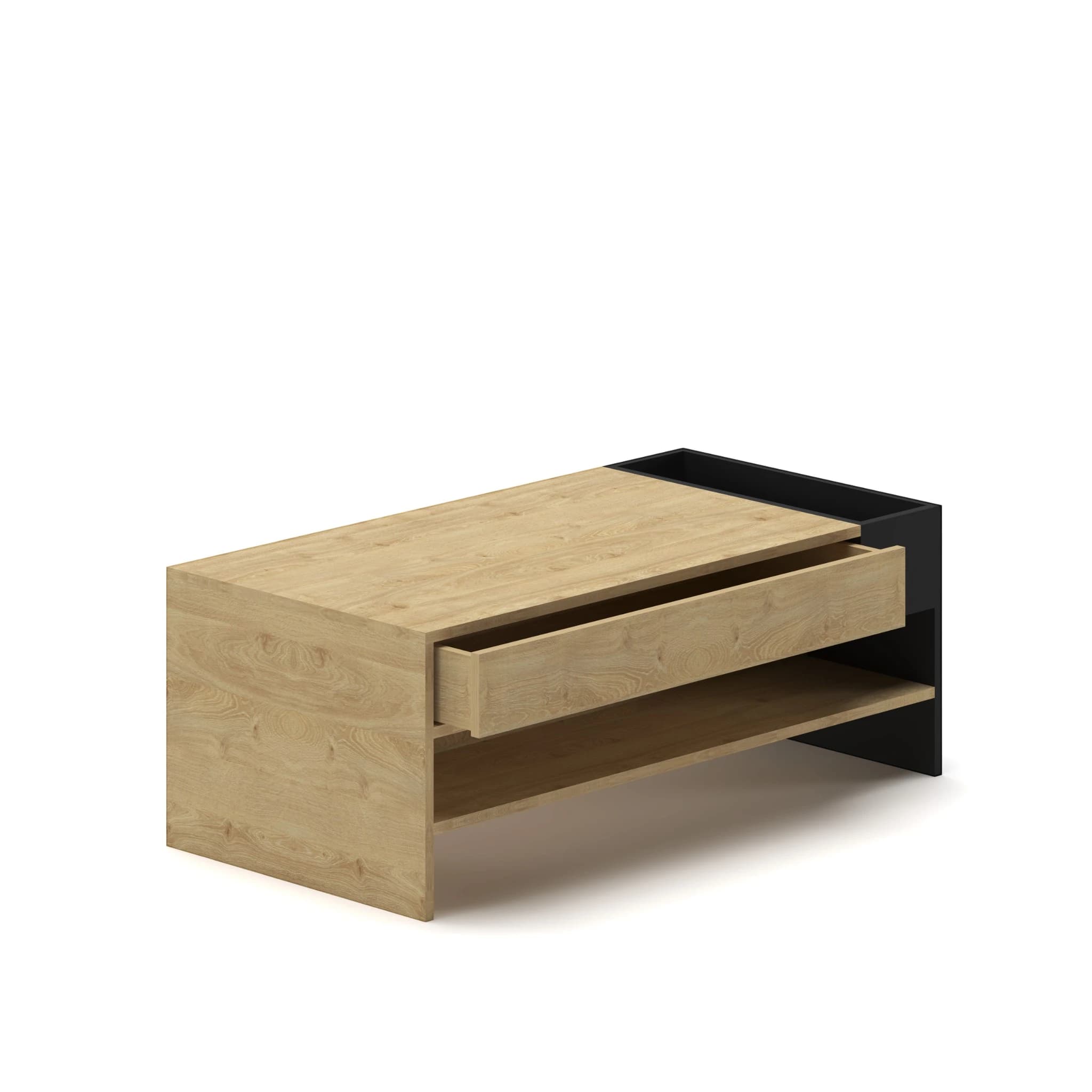 Navo® Slate CoffeeTable With Storage Black Oak 2