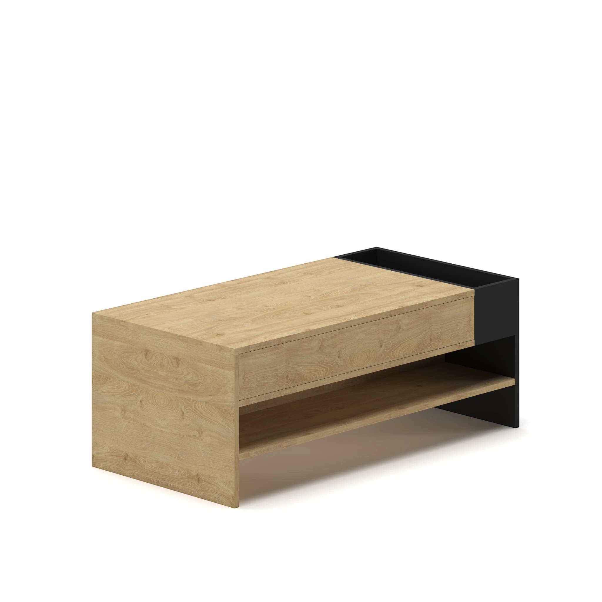Navo® Slate CoffeeTable With Storage Black Oak 3
