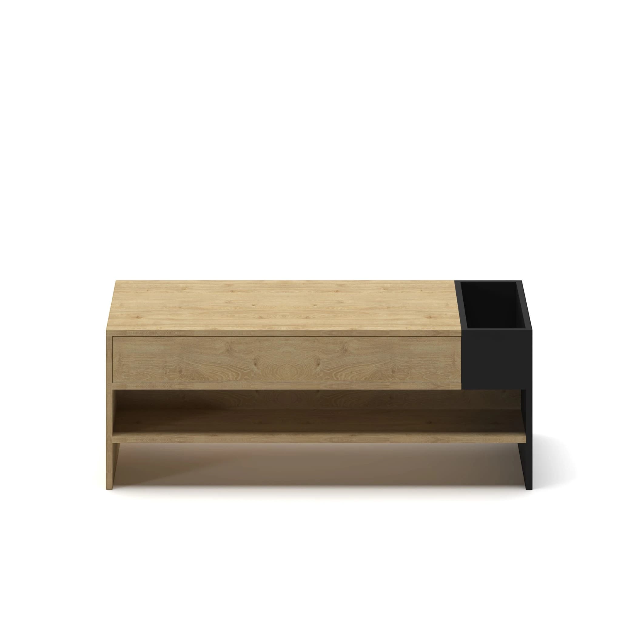 Navo® Slate CoffeeTable With Storage Black Oak 4