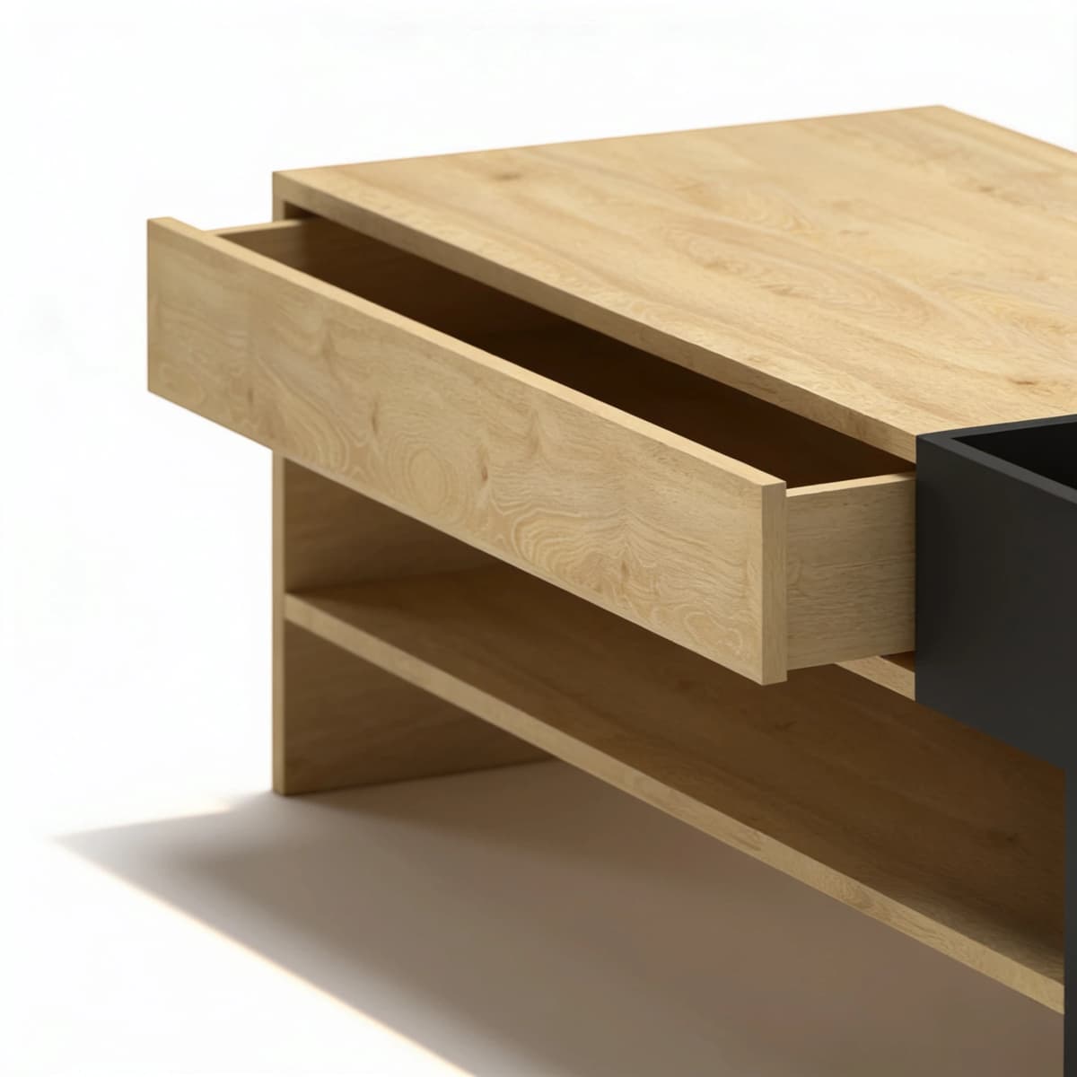 Navo® Slate CoffeeTable With Storage Black Oak Highlights