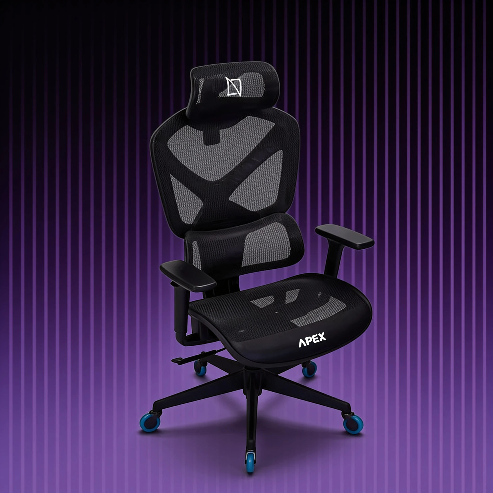 Navo® Apex Y Gaming Chair Blue Caster Highlights