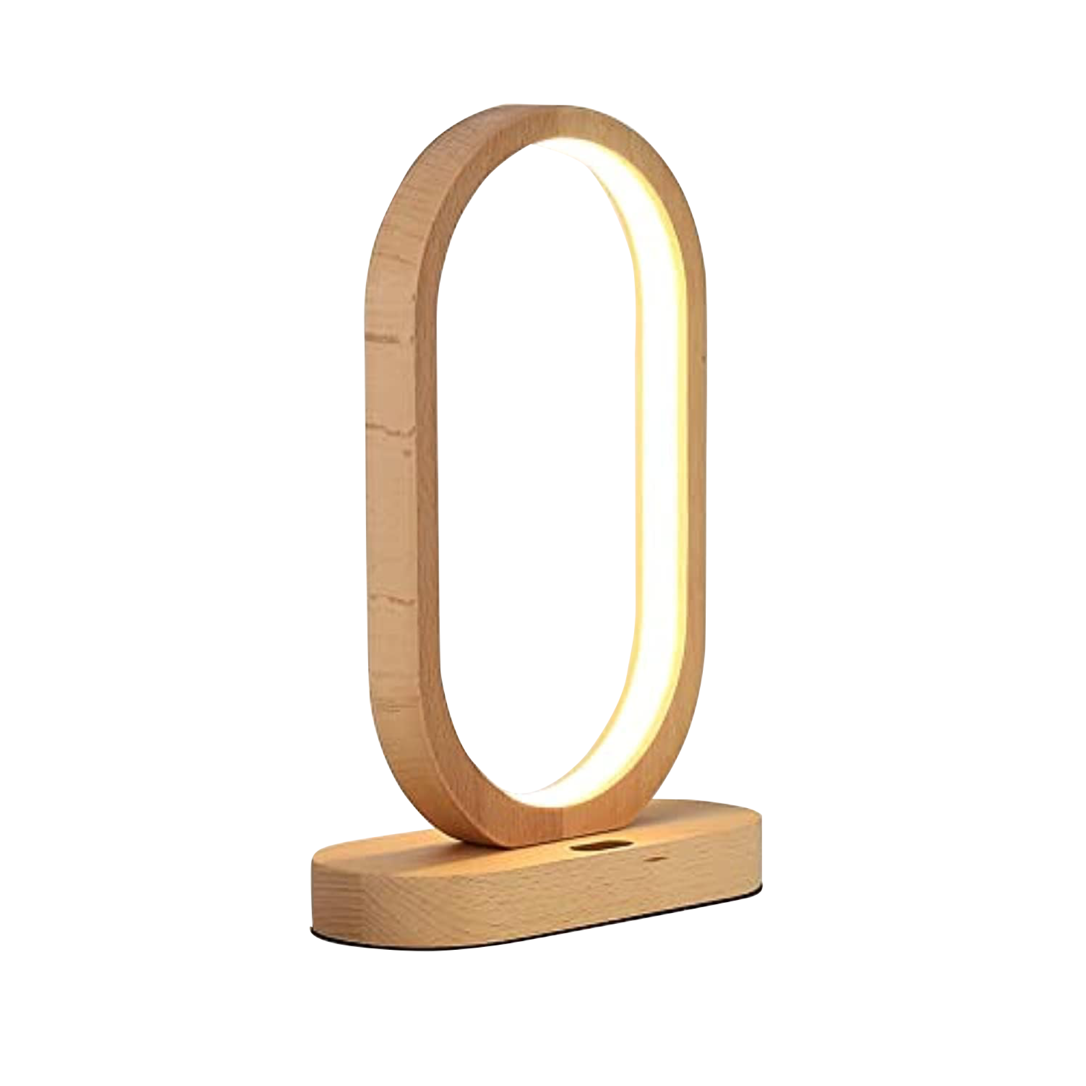 Desk Mood Lamp Gesture Touch Control Table Lamp Wood Brown