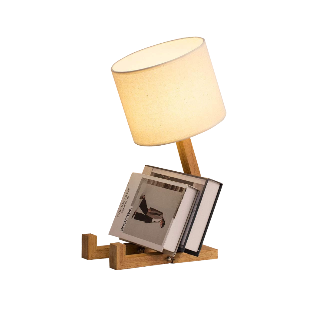 Wooden Stickman Table Lamp with Adjustable Frame