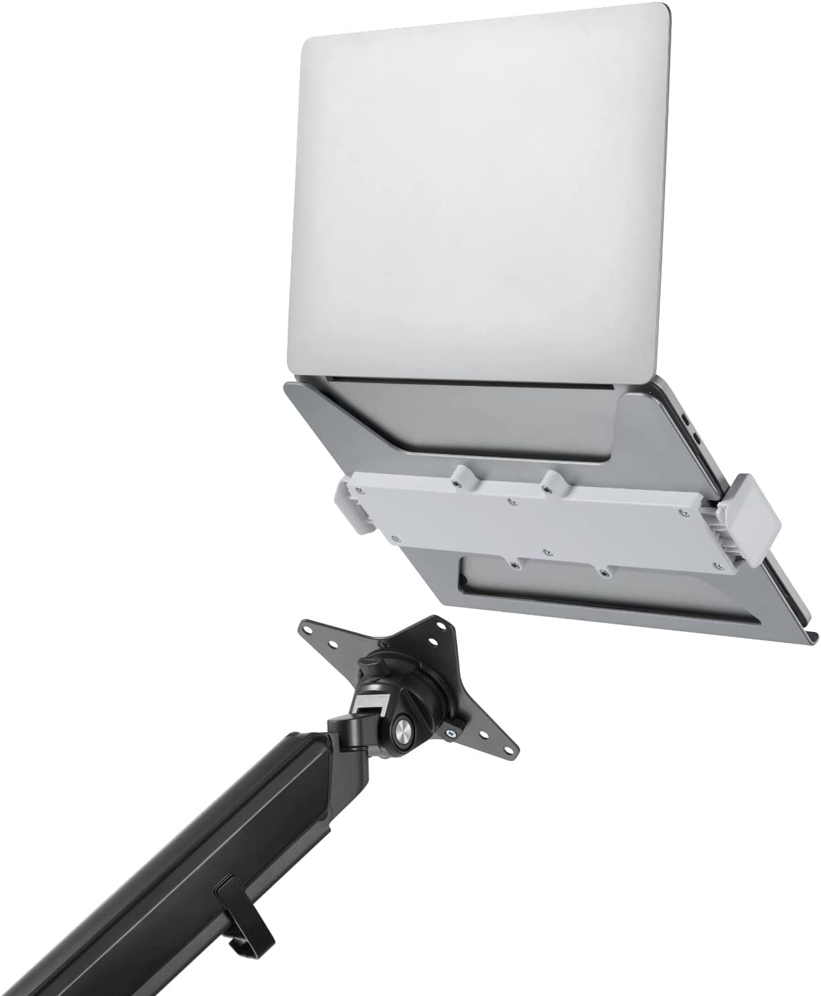 Navodesk Universal Laptop Holder Attachment For Monitor Arms Fit for 11 6 17 3 Laptops Ventilated Design with Anti Scratch Silicone Pads Silver