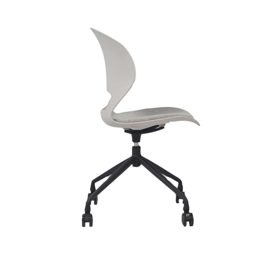 Vis Chair Beige Grey With Castor Wheels 1