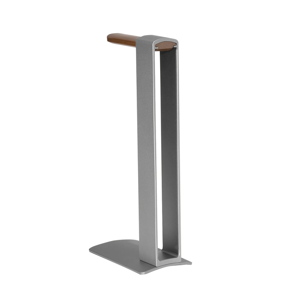 Wooden Aluminium Headphone Stand Silver