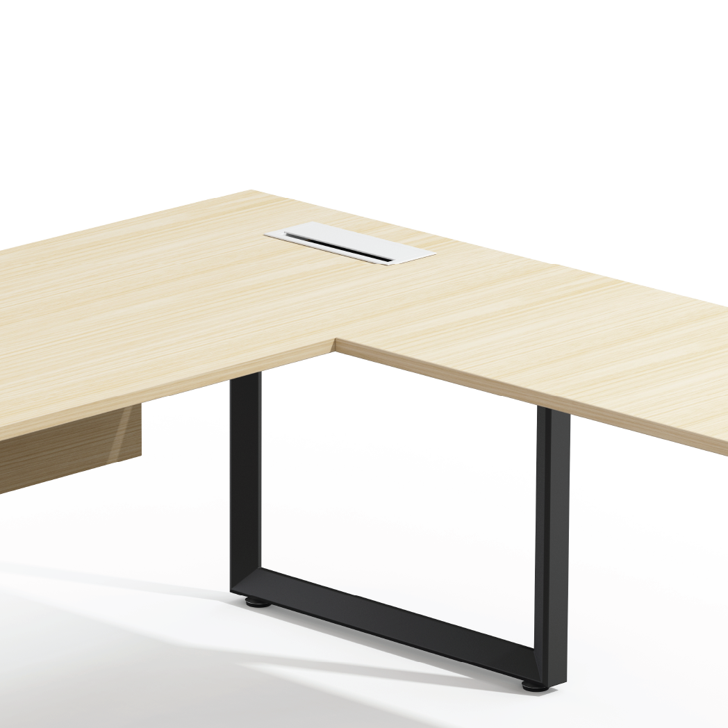 L Shape Executive Desk Black Oak 180 X 60 Cm