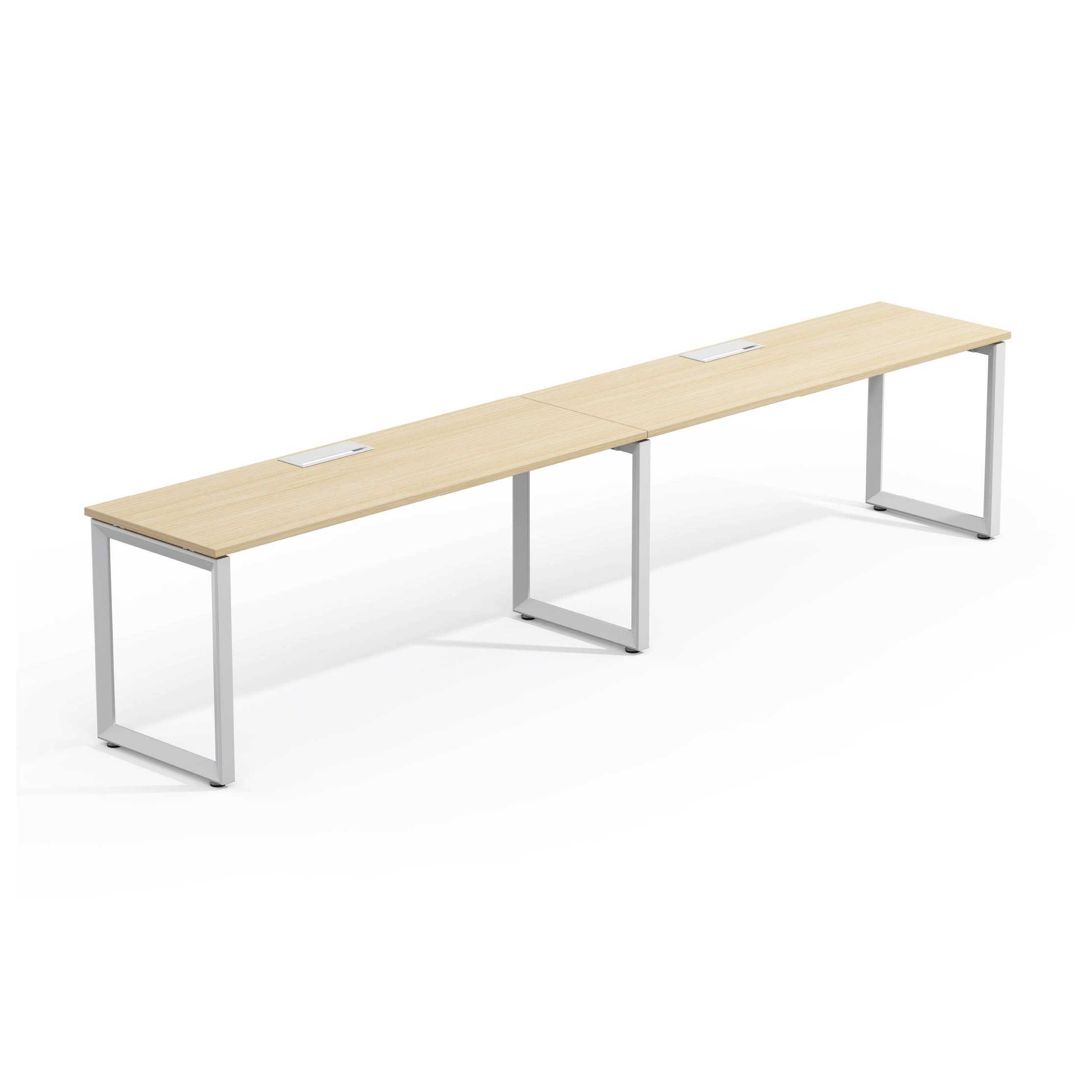 Series O Single Workstation Desk 2 Person Black Oak 160 X 60 Cm