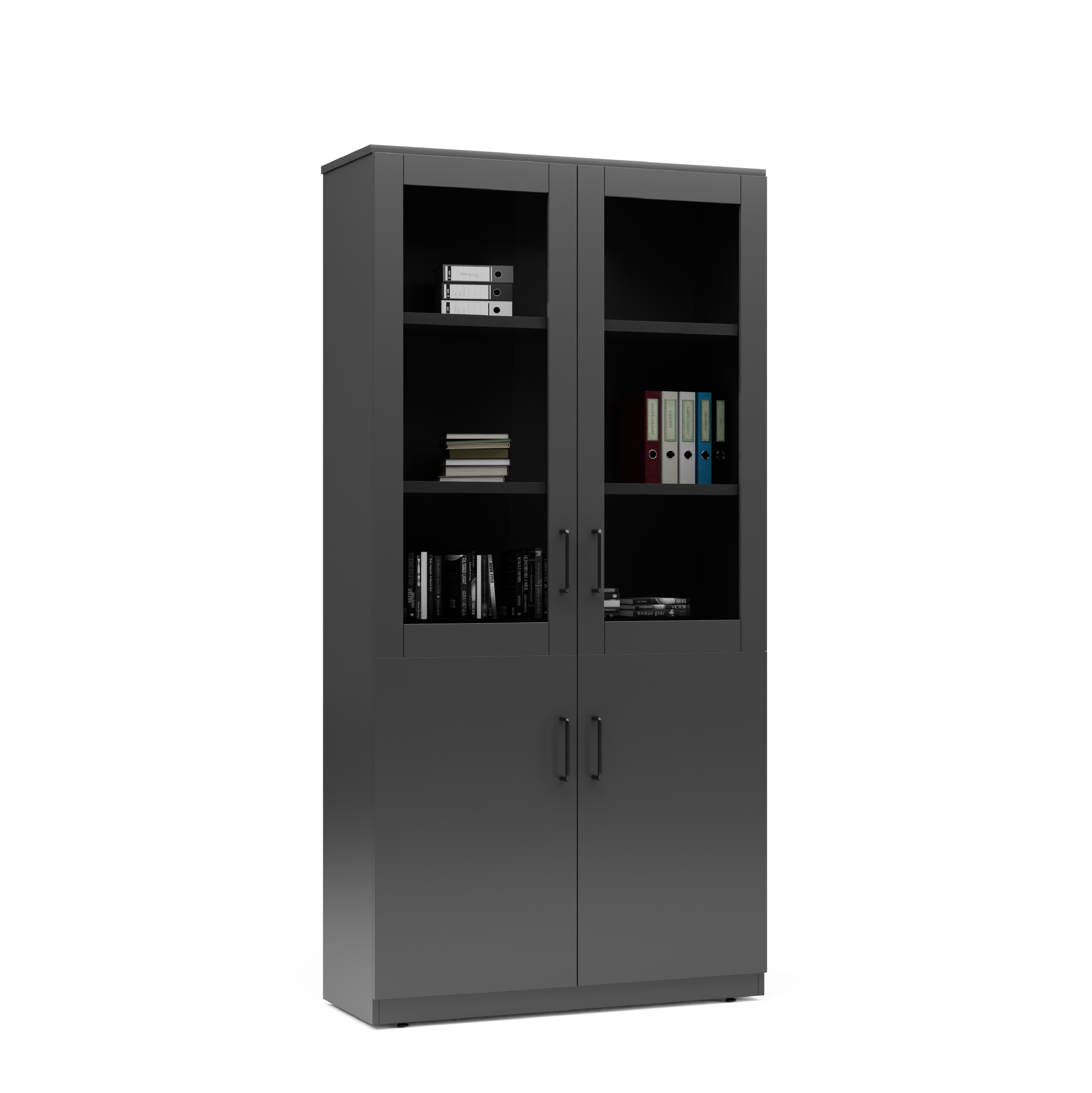 Series A Full Height Glass Display Cabinet White