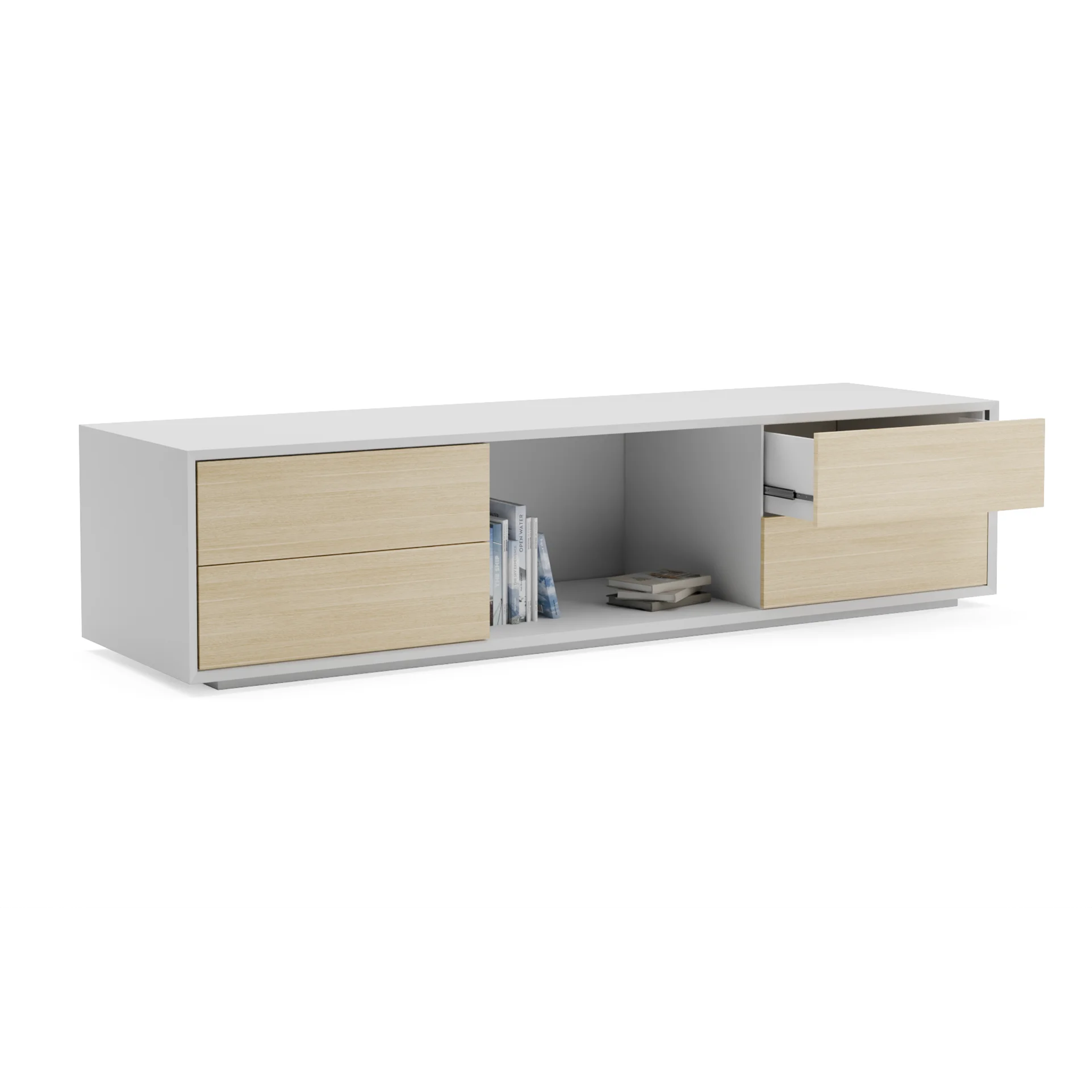 Series A Low Height Sideboard Cabinet White Oak