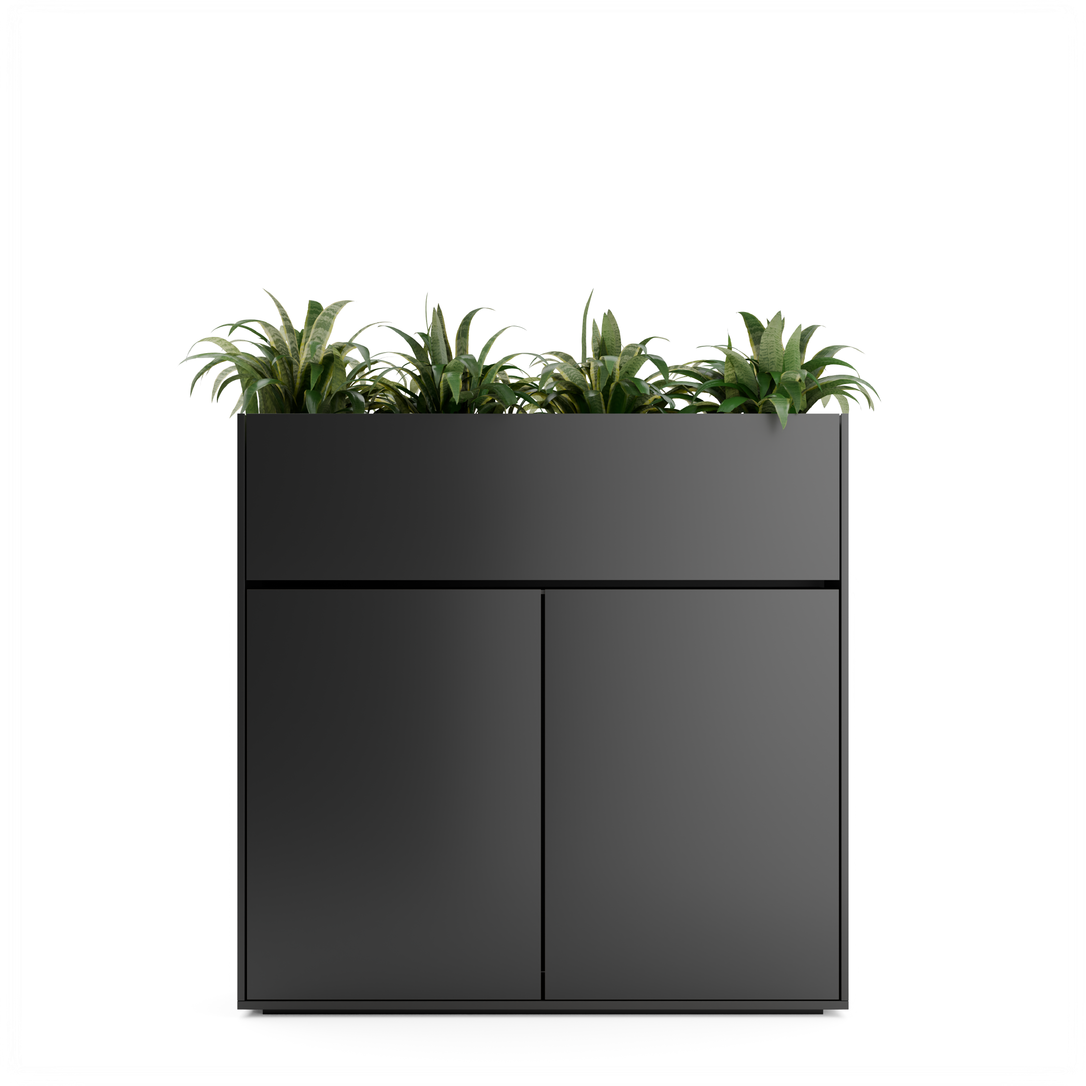 Series A Planter Storage Cabinet 2 Door White Oak