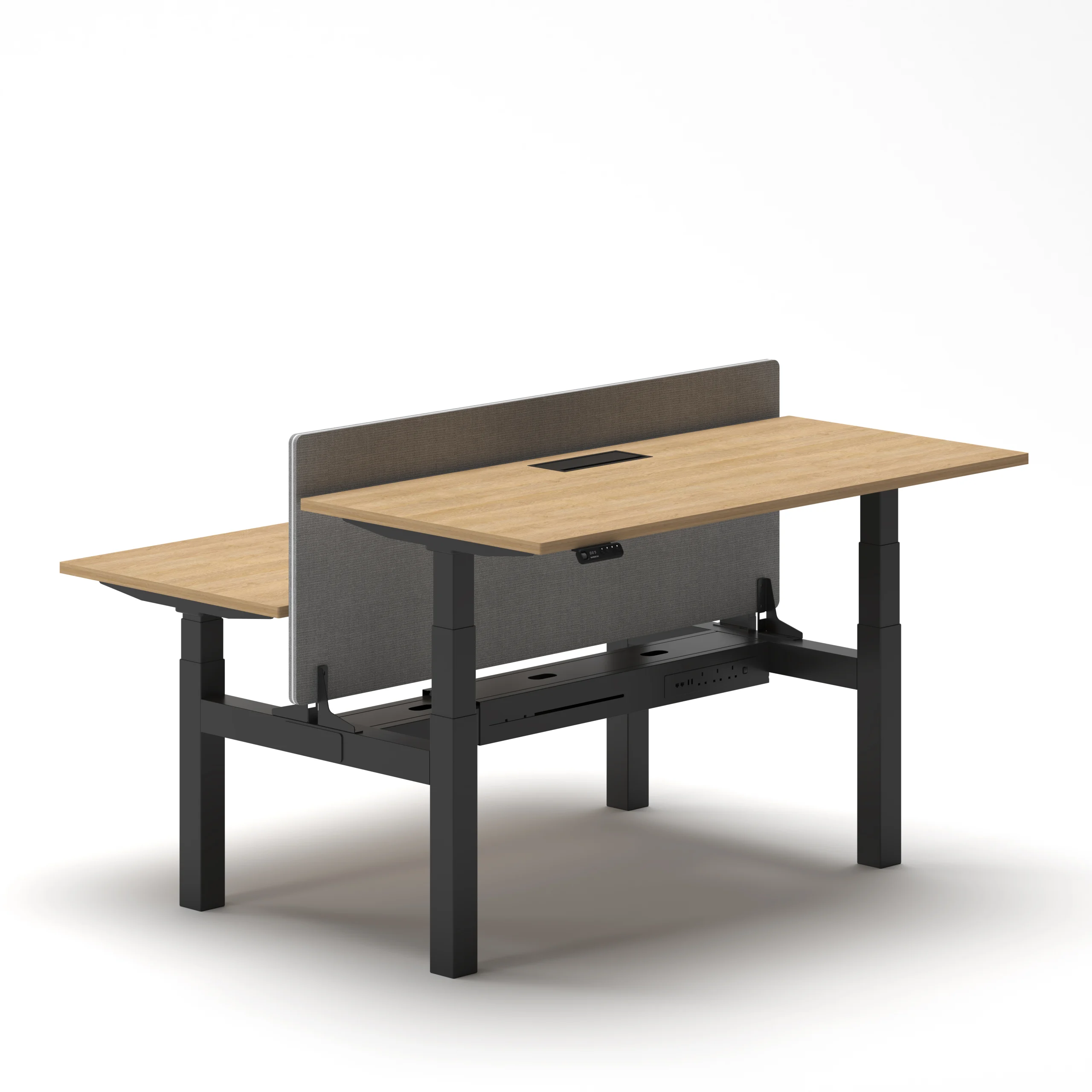 Navodesk® Duo Standing Desk Black 160 X 75 Cm Oak