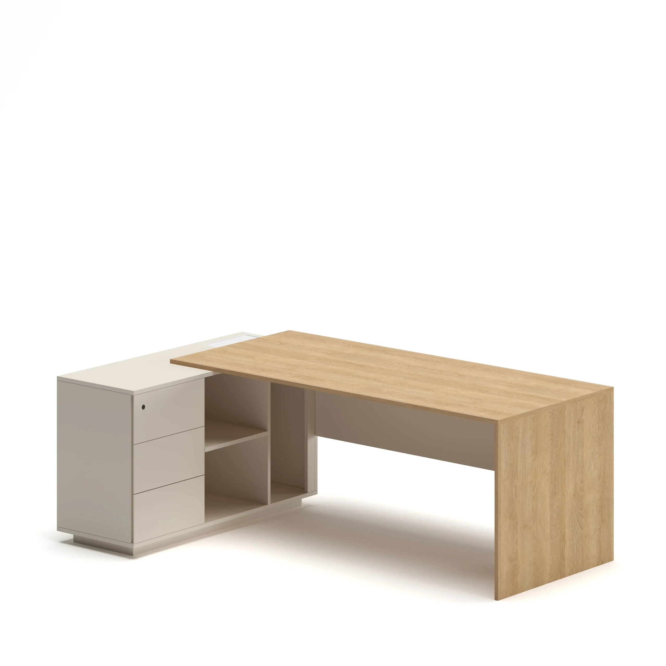 Slate Executive Desk Grand Oak Cream Left 160 Cm X 80 Cm