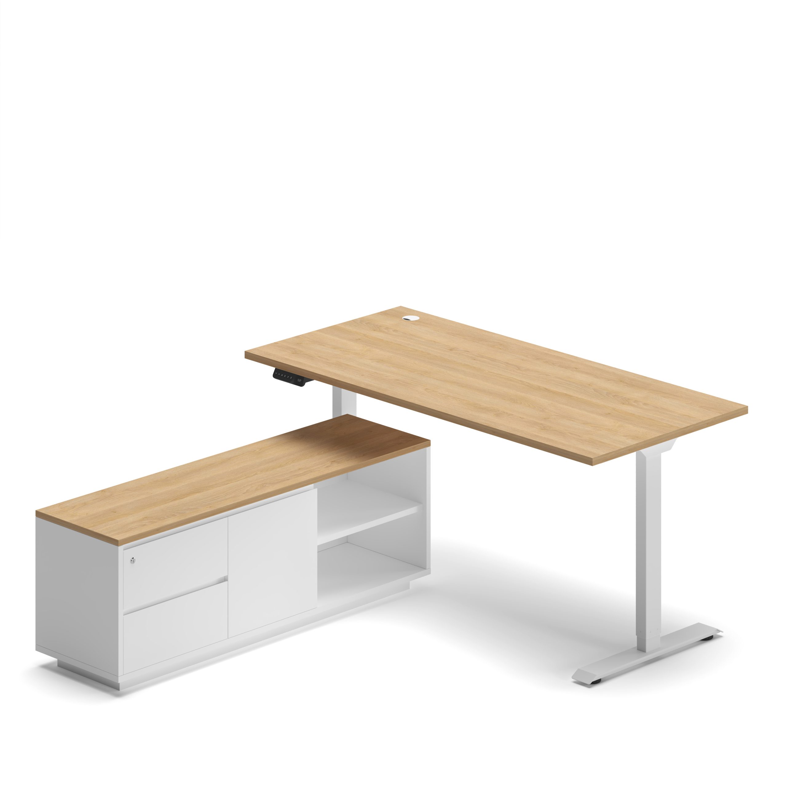 NavoDesk EcoExecutive Oak Top White Frame 1 left