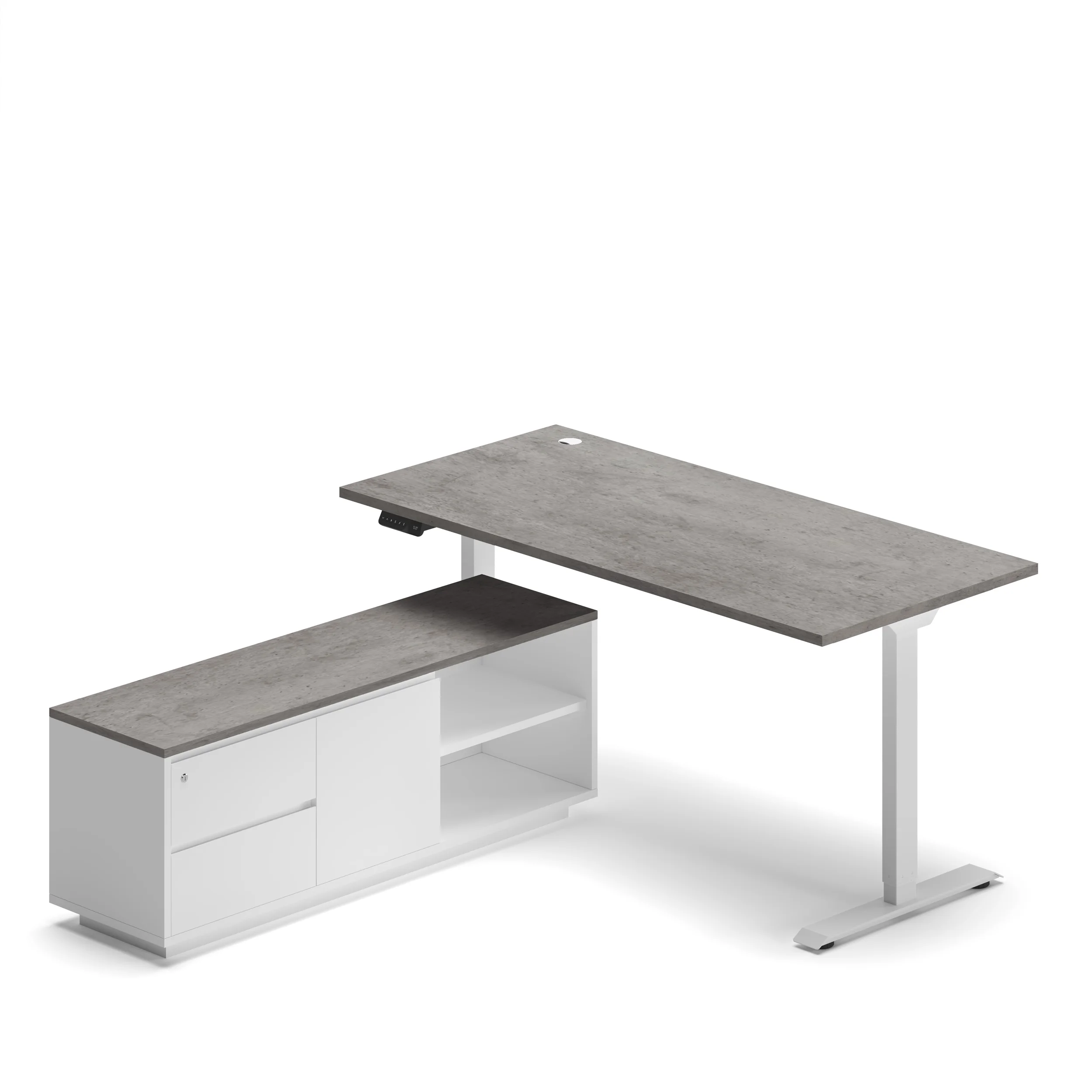 Navodesk® Eco Executive Oak Top White Frame Natural Davos 1