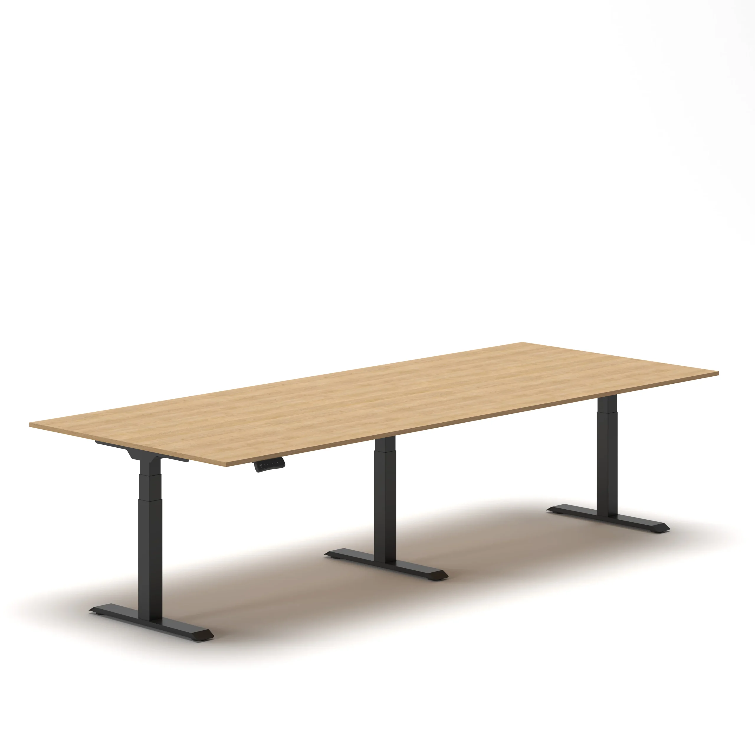 NavoDesk Flex180 Oak Top Black Frame 1
