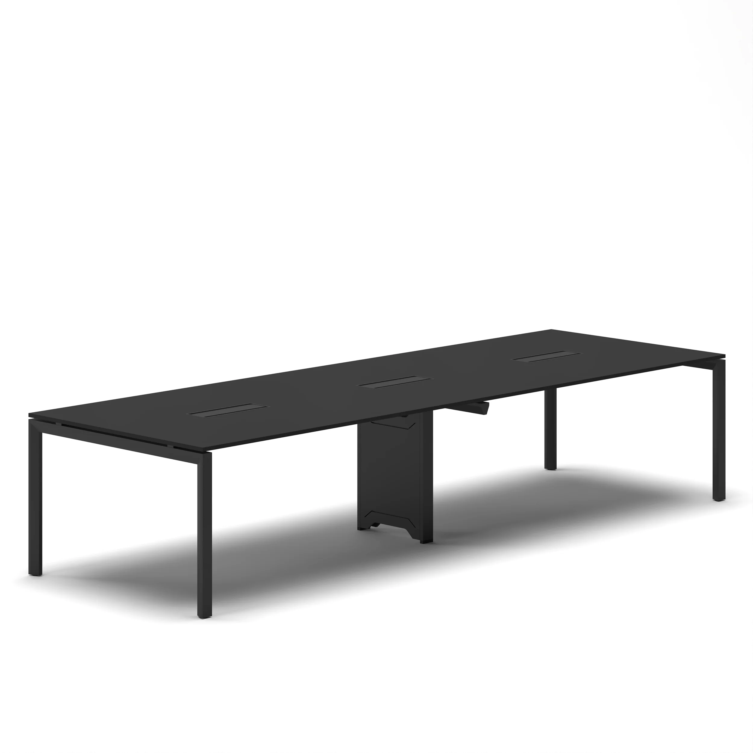 Workhub Meeting table Oak Top White Frame 1