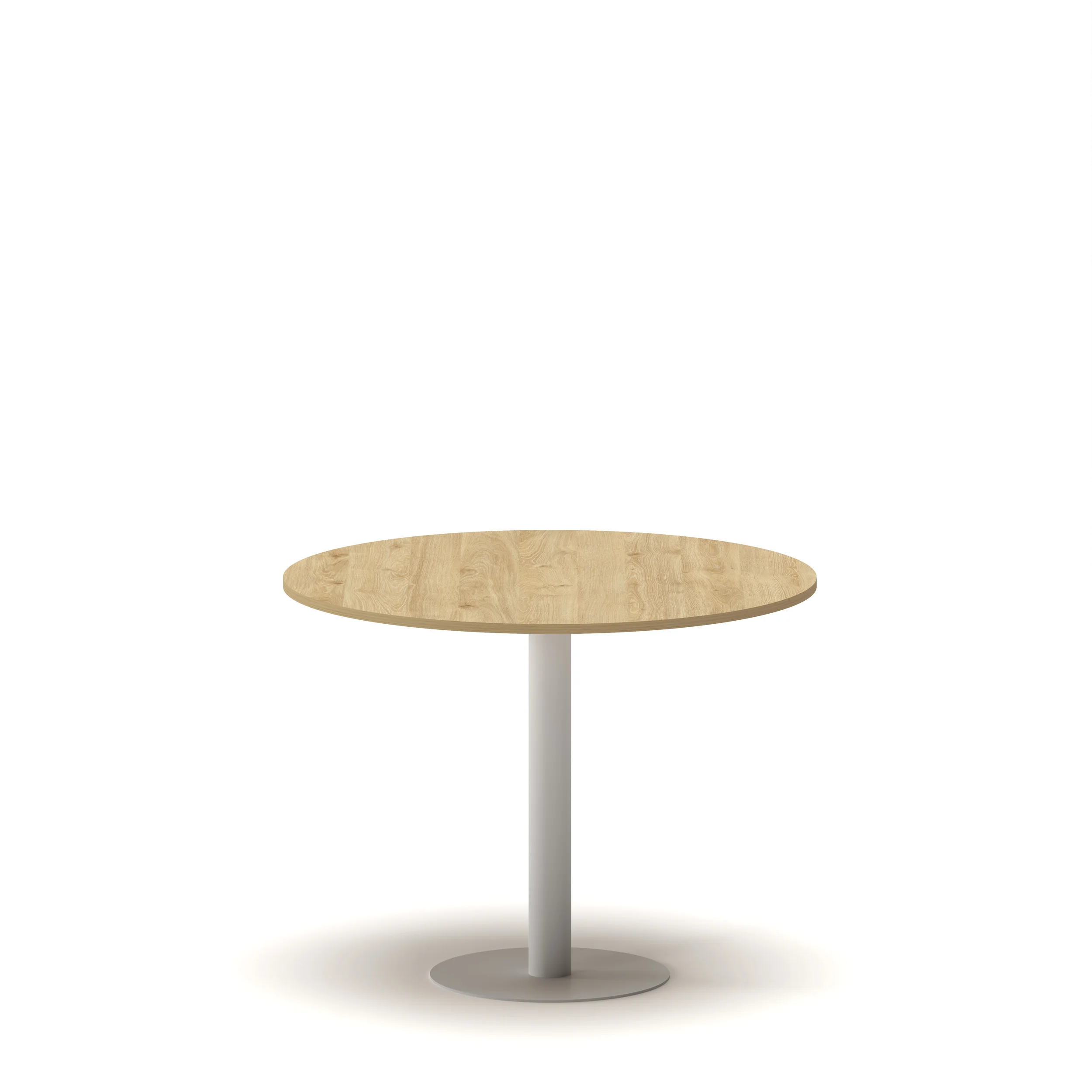 Round Meeting table Oak Top Black Leg