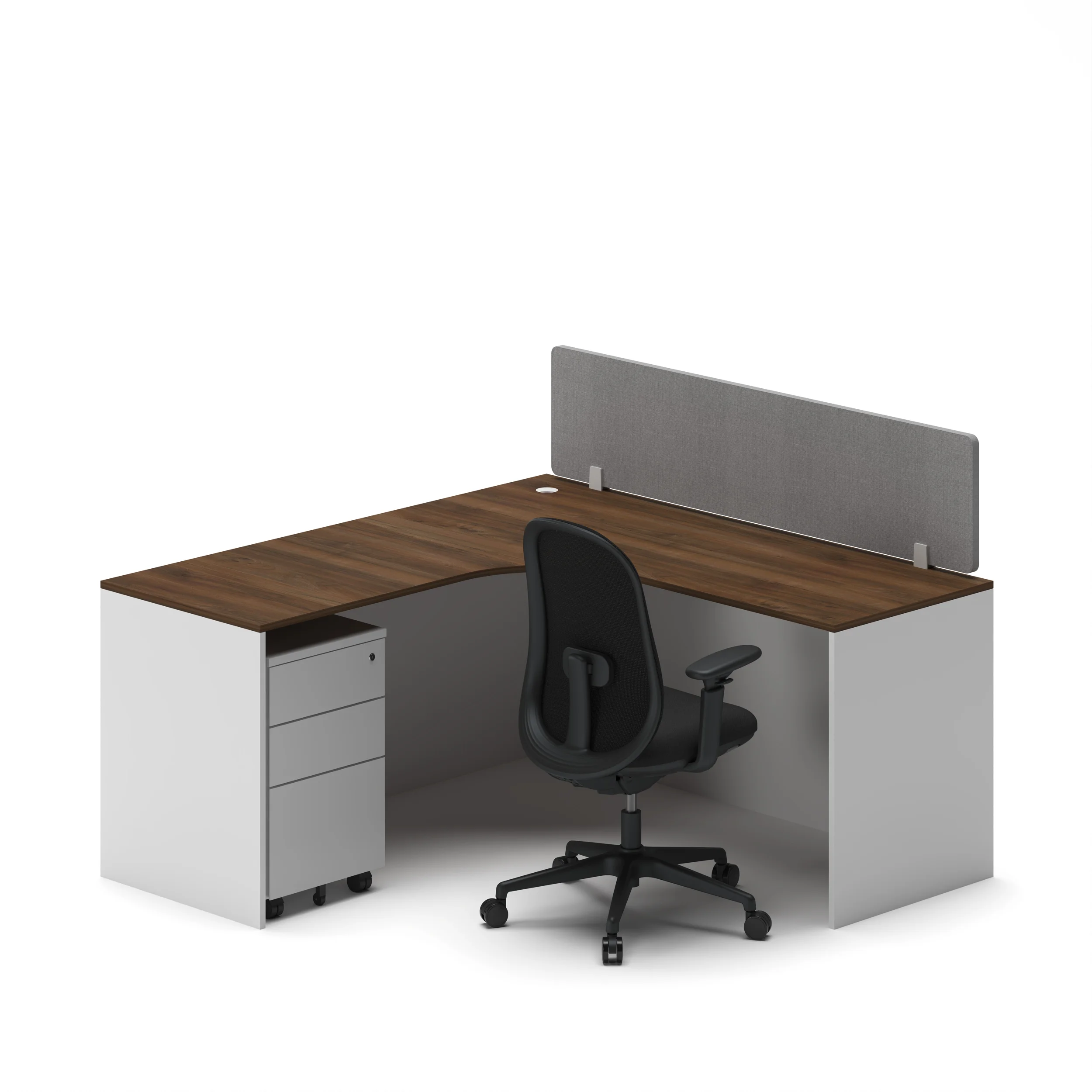 Single Workstation Oak Top Black Base 1