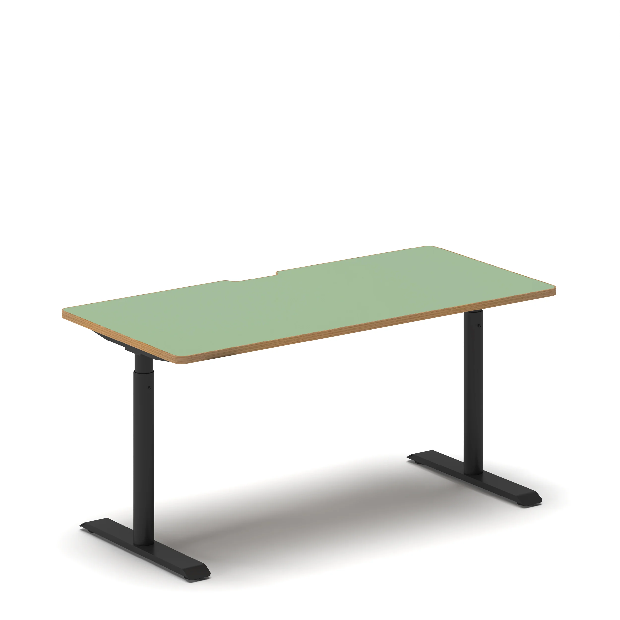 Navodesk® Manual Desk White Oak Top Black Frame 1